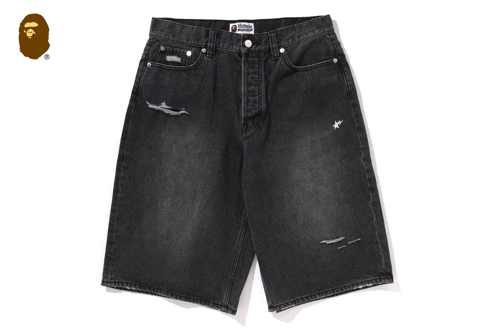 STA RELAXED FIT DENIM SHORTS | bape.com