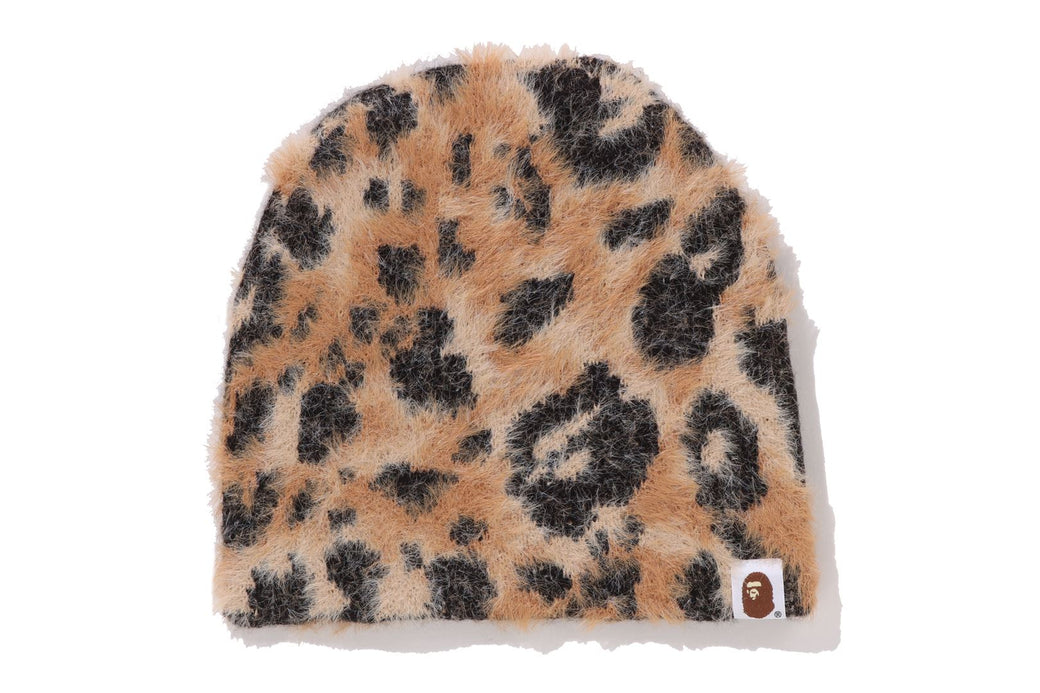 WILD LEOPARD PATTERN APE FACE KNIT CAP | bape.com