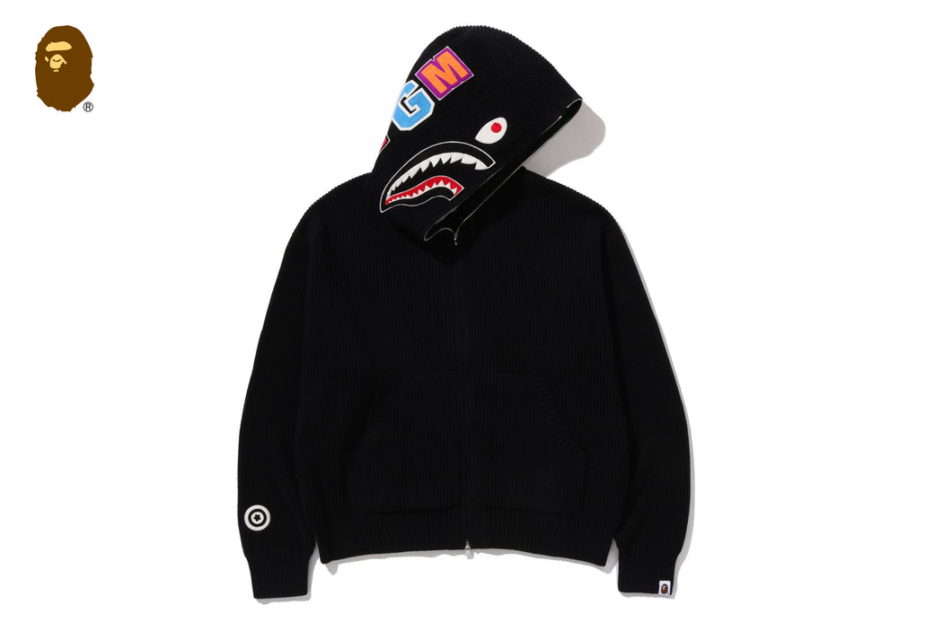 SHARK FULL ZIP KNIT HOODIE | bape.com