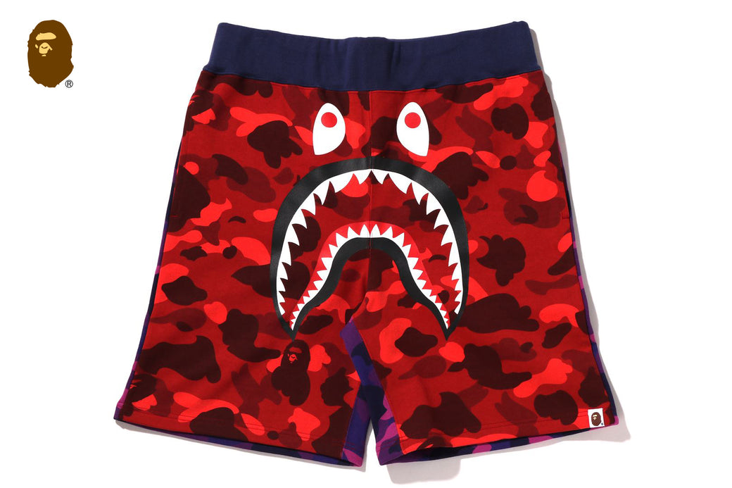 CRAZY CAMO SHARK SWEAT SHORTS | bape.com