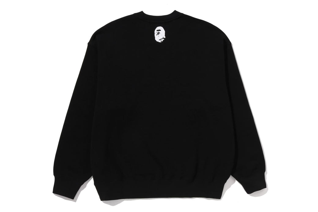 BATHING APE LOGO RELAXED FIT CREWNECK SWEATSHIRT | bape.com