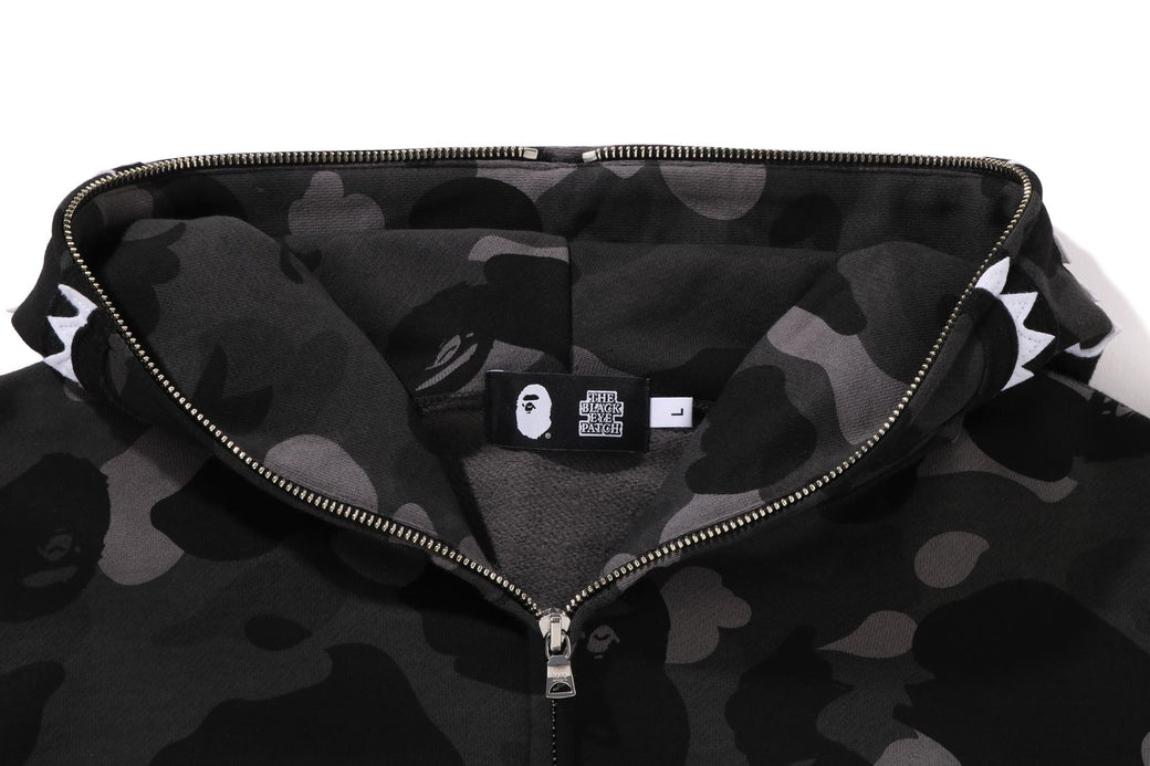 BAPE X BLACK EYE PATCH 】COLOR CAMO SHARK FULL ZIP HOODIE | bape.com