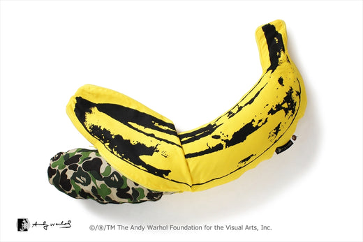 BAPE X MEDICOM TOY X ANDY WARHOL 】ABC CAMO BANANA CUSHION S