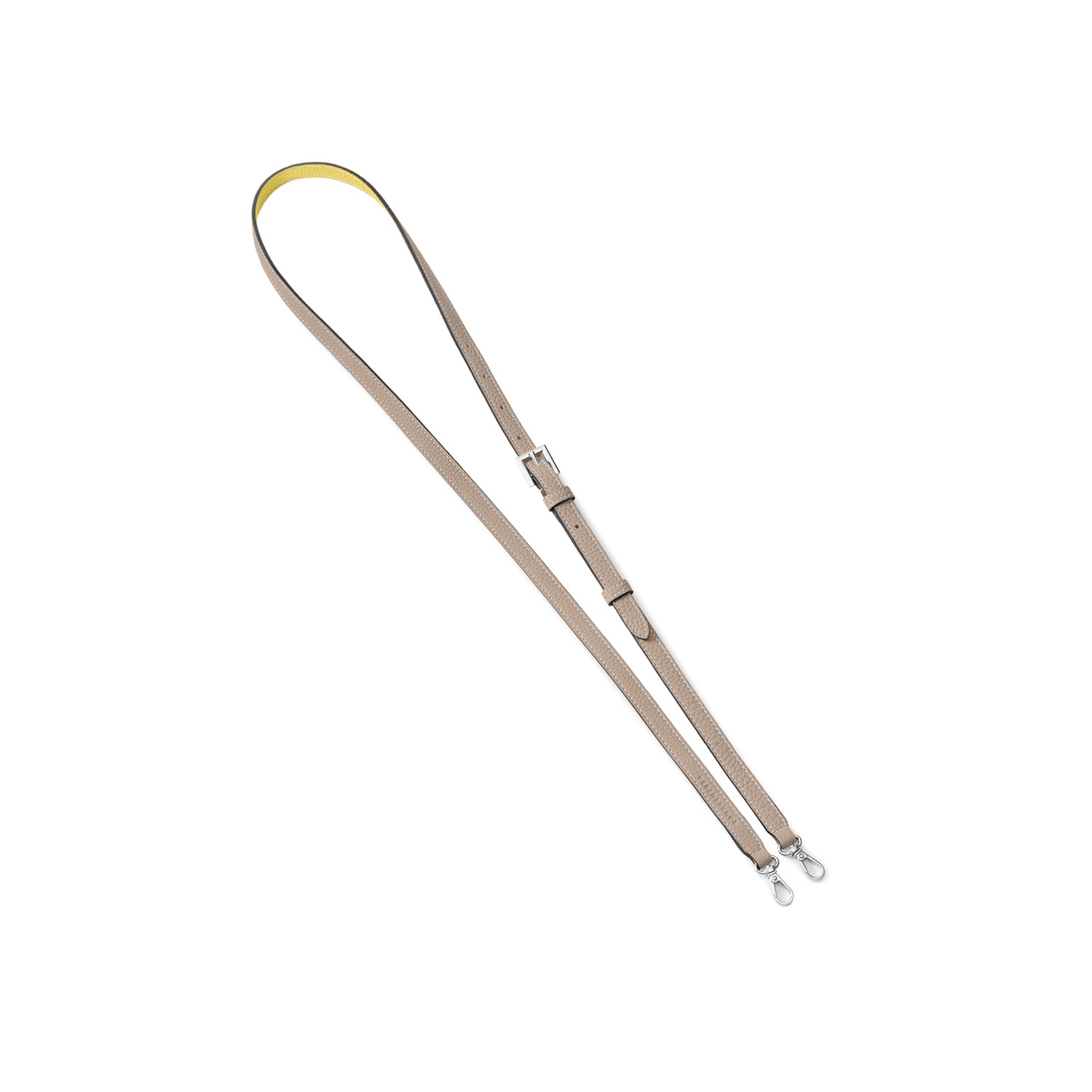 アジャスタブル ショルダー ストラップ シュリンクレザー シルバー