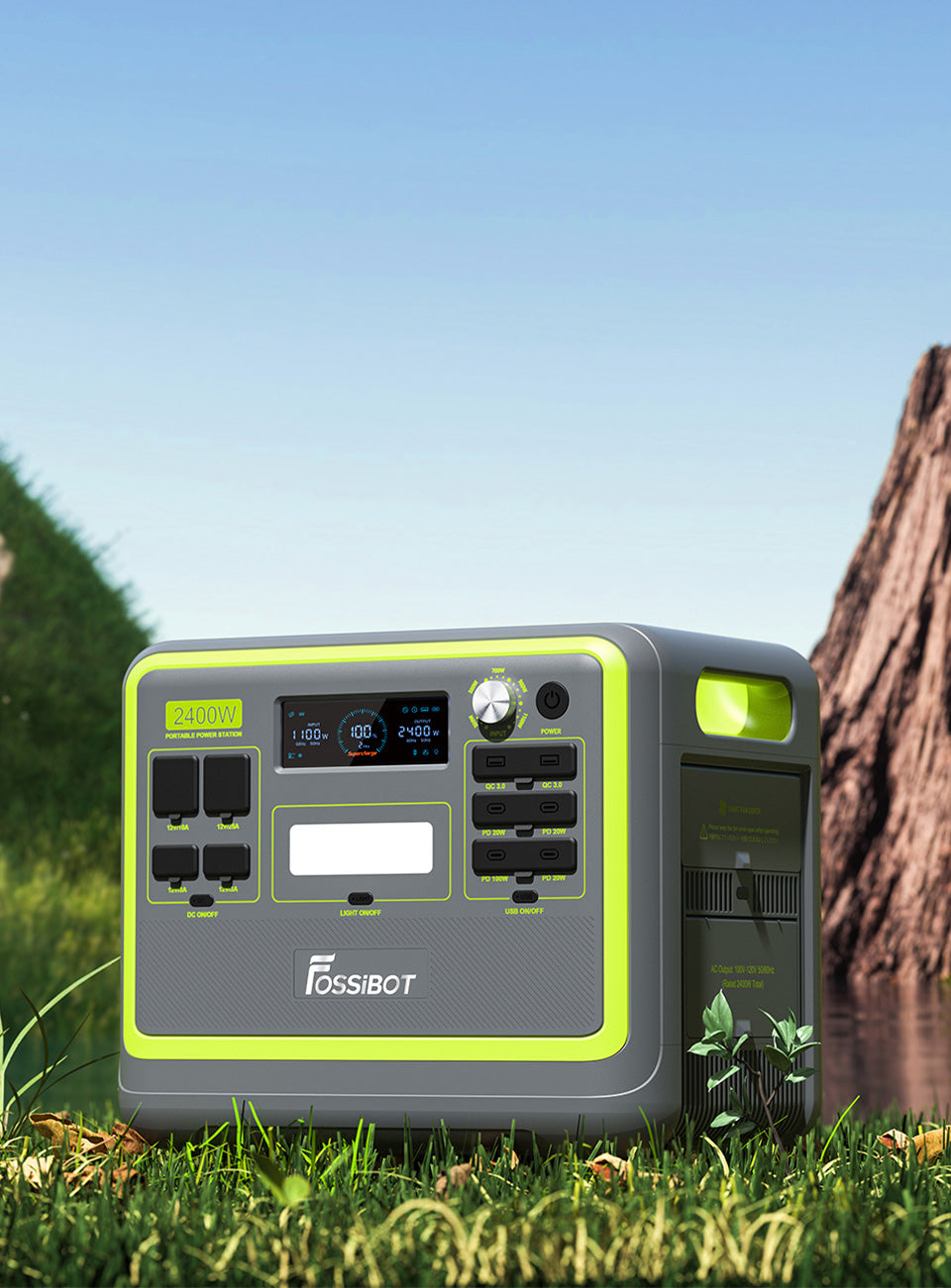 FOSSiBOT F2400ポータブル電源+200Wソーラーパネルセット | 防災推奨