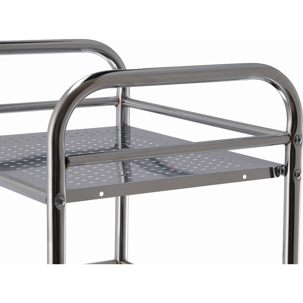 93397 マルチワゴン 不二貿易 キャスターあり 3段 クロム色 - 【通販