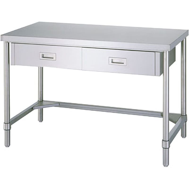 WDT-12060 ステンレス作業台(片面引出付/三方枠仕様)(SUS430) シンコー