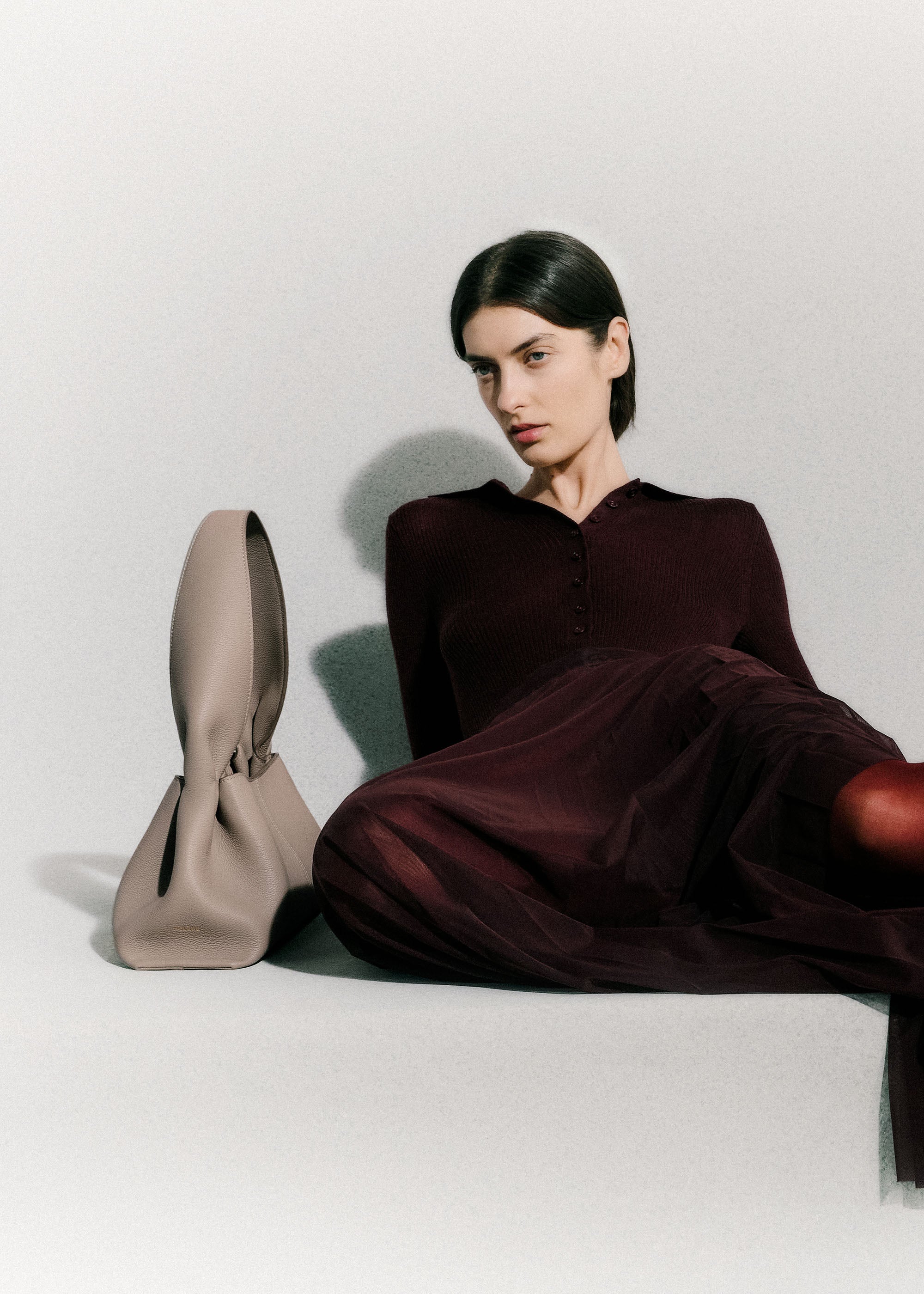 Polène | バッグ - Numéro Neuf East-West - トープ テクスチャード