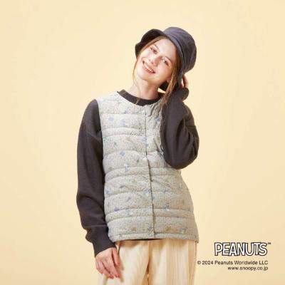 PEANUTS／吸湿発熱】ブレスサーモ コンパクトダウンベスト|B2MEBY51|Go