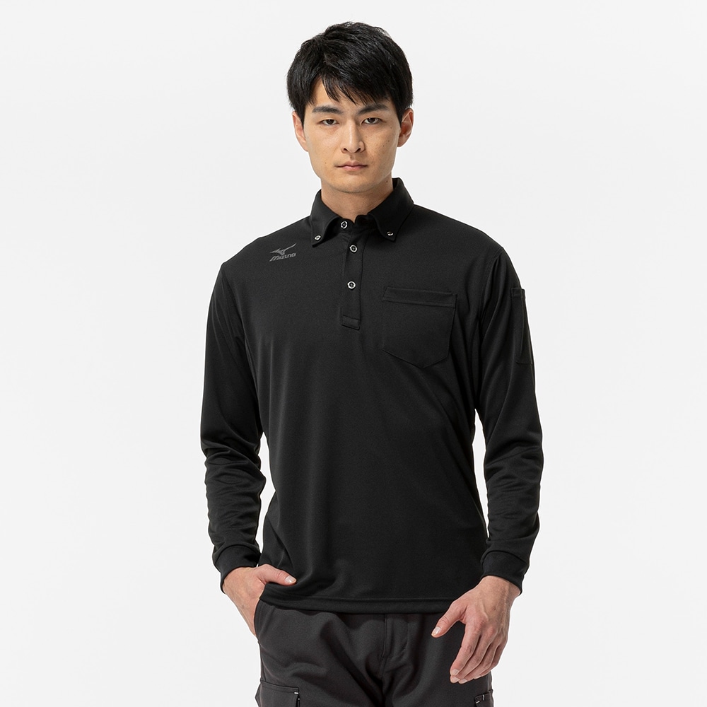 ワークボタンダウン ポロシャツ(ネーム刺繍対応／長袖)|C2JA8181_s
