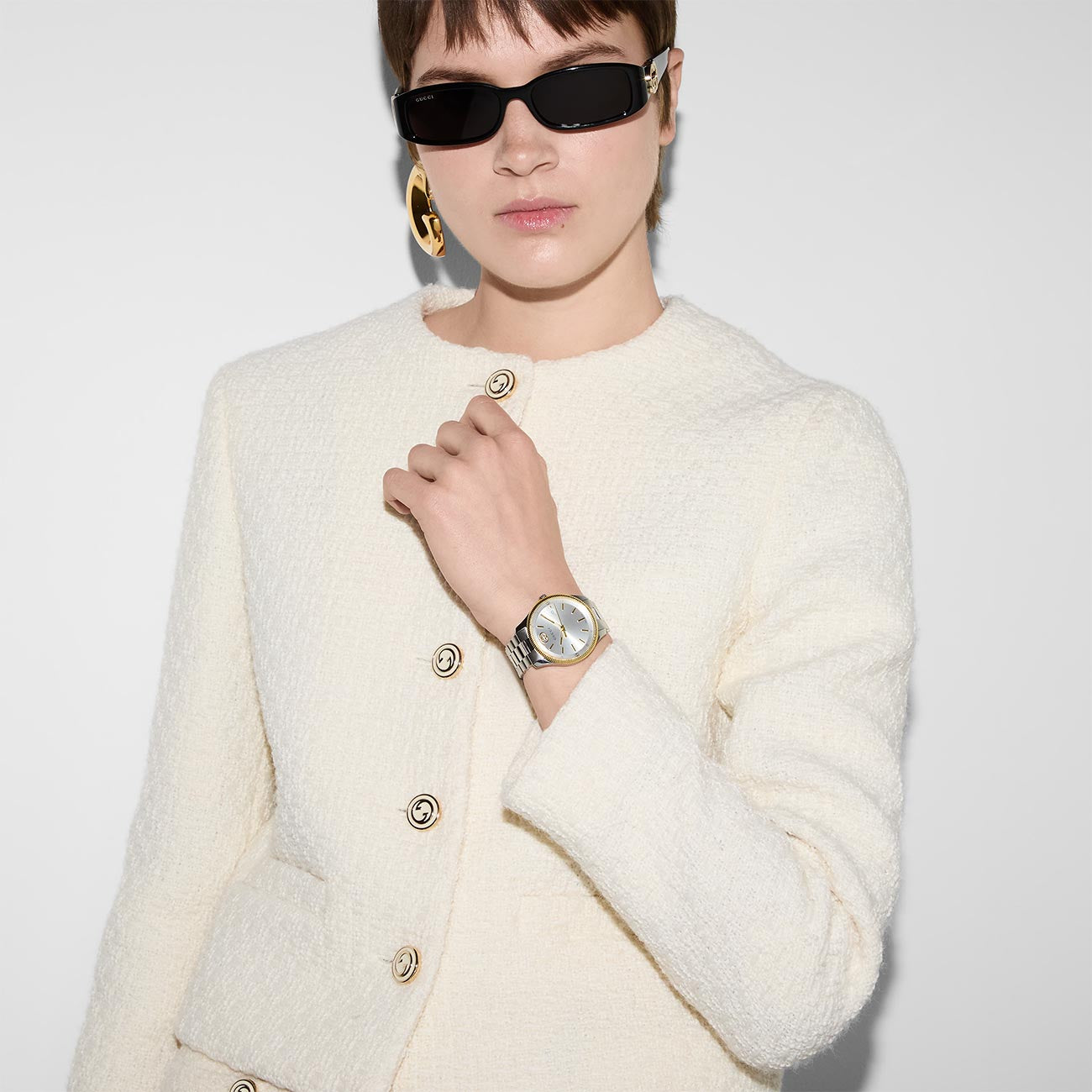 Gucci G-Timeless Grey Dial Two-Tone Watch - 38mm | YA1264233