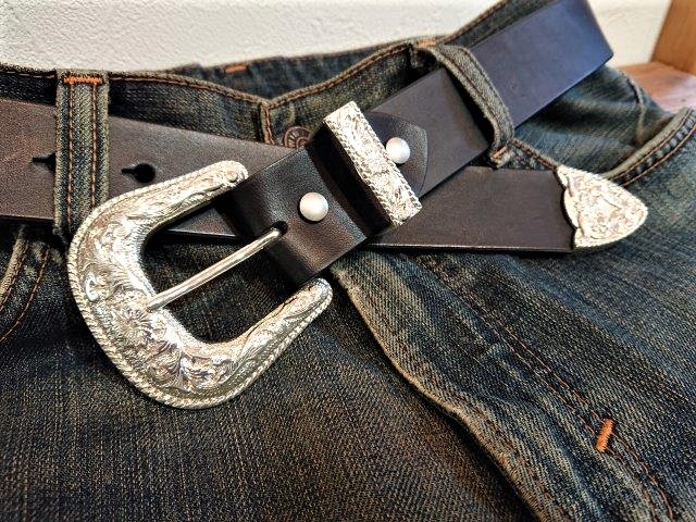 栃木レザー3ピースバックルベルト38mm【WESTEN BUCKLE 3P SET