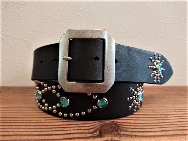 ラディアルデザインスタッズベルト 栃木レザー40mm【ベルト革