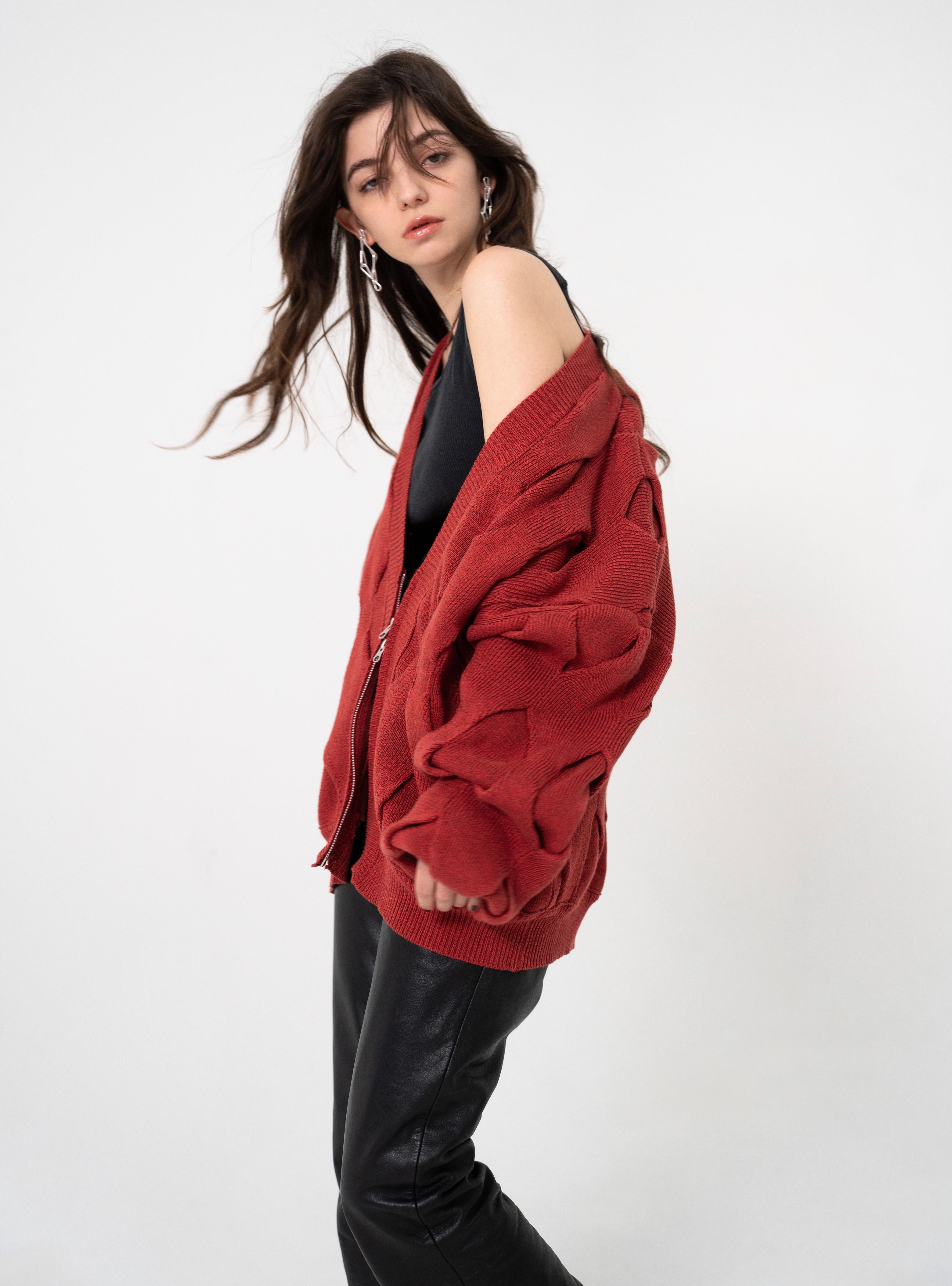 Rhombus Pleated Cardigan – JUEMI