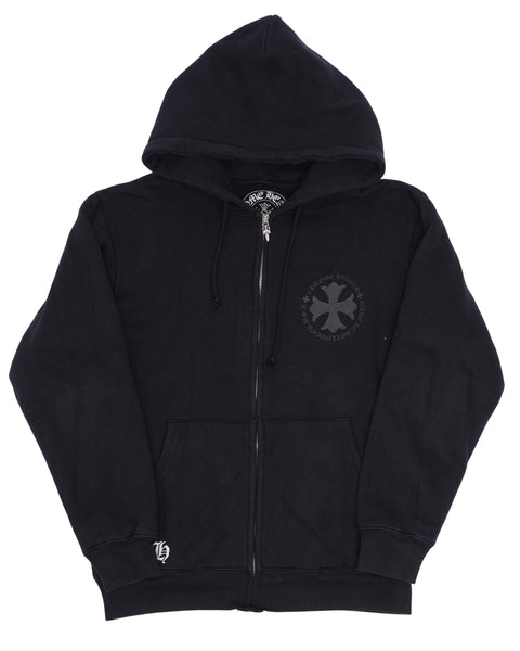 Chrome Hearts Vintage Embroidered Plus Cross Zip Up Hoodie