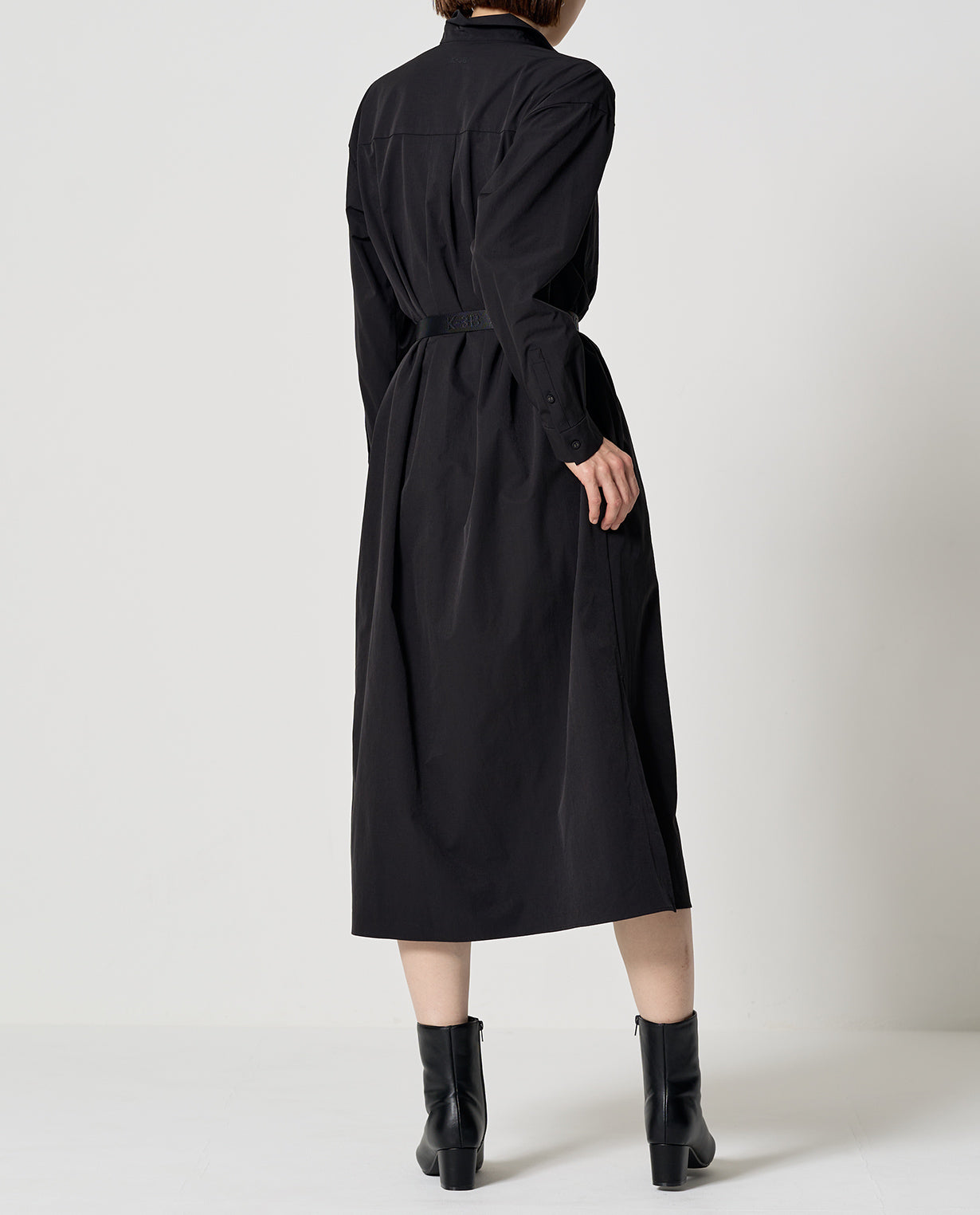 0205_L ヴィンテージストレッチシャツワンピース (ブラック) – K-3B