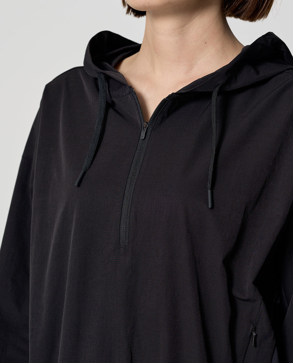 0613_L ヴィンテージストレッチフードパーカー (ブラック) – K-3B