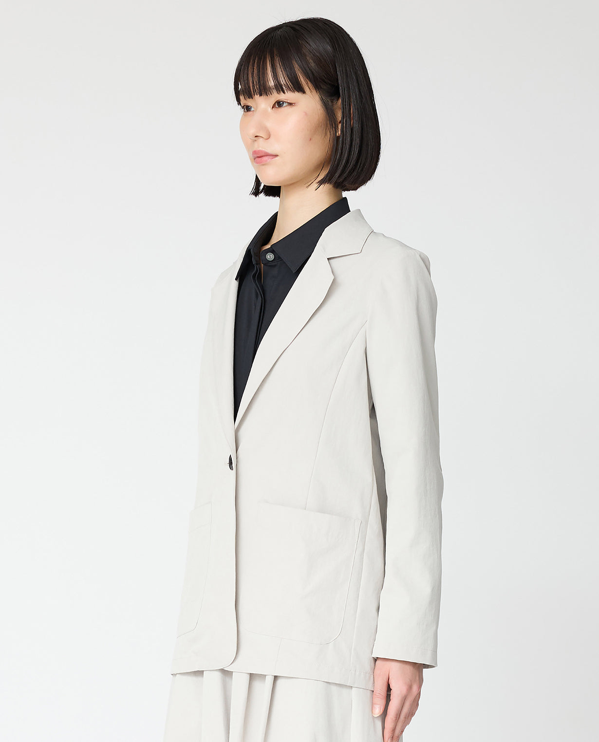 0001_L ヴィンテージストレッチ テーラードジャケット (ストーングレー