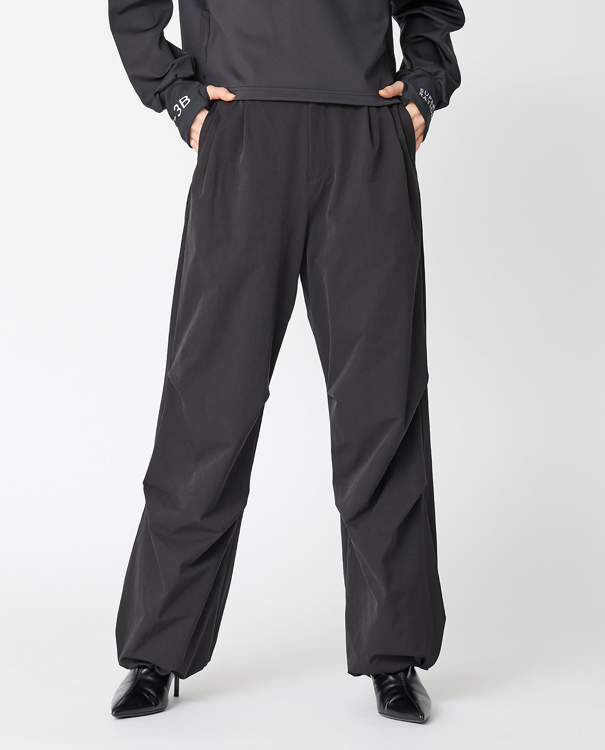 1038_L ヴィンテージストレッチ 蓄熱起毛パイル パラシュートパンツ