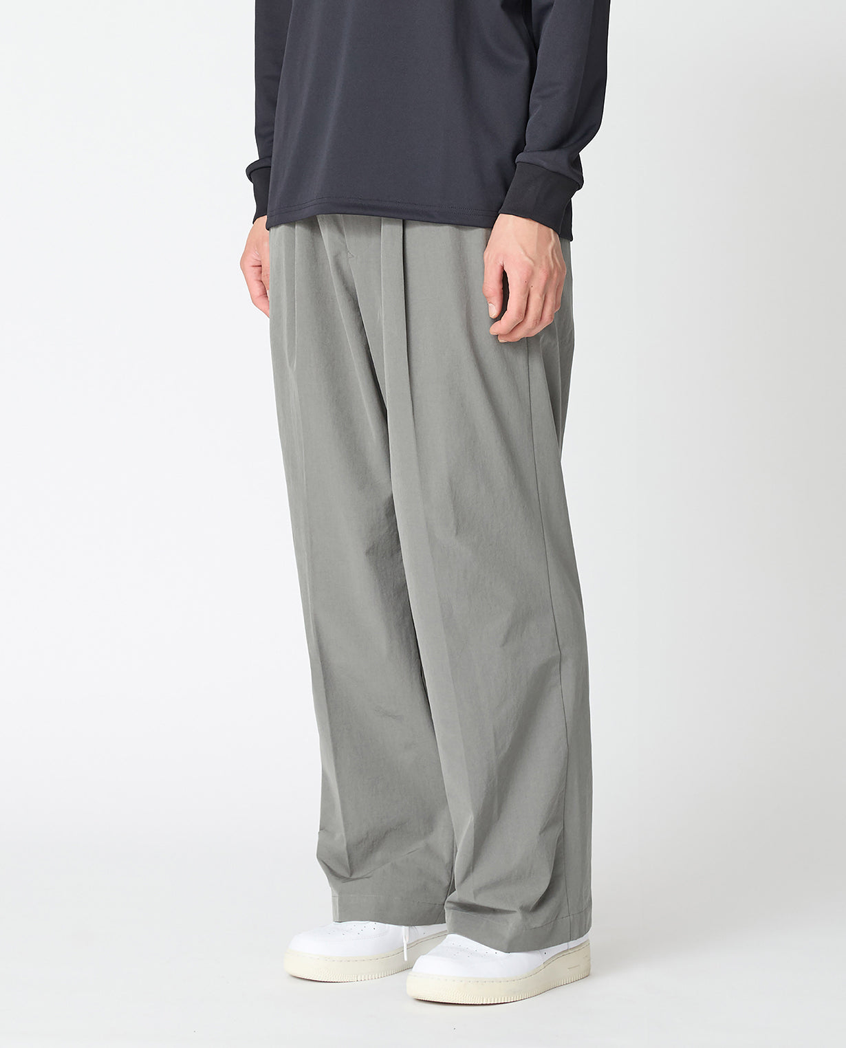 Steel Gray □ 143_L Vintage Stretch Wide Pants – K-3B OFFICIAL SITE