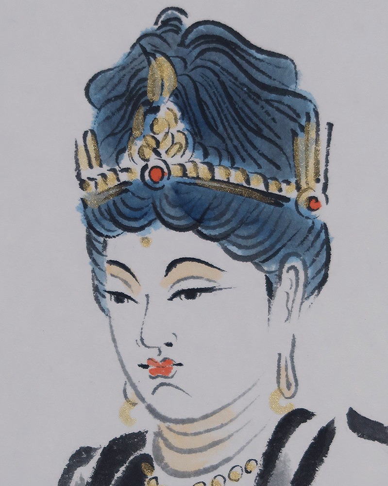 掛軸-1578 清水寺 松本大圓 観世音菩薩 共箱 掛軸-1578 清水寺 松本