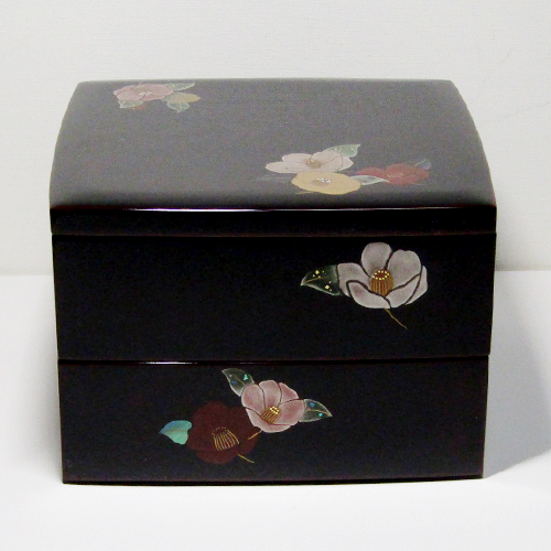 極美品】輪島塗 三段重箱 蒔絵 梅ちらし 天然木 漆器 共箱付き 輪島塗