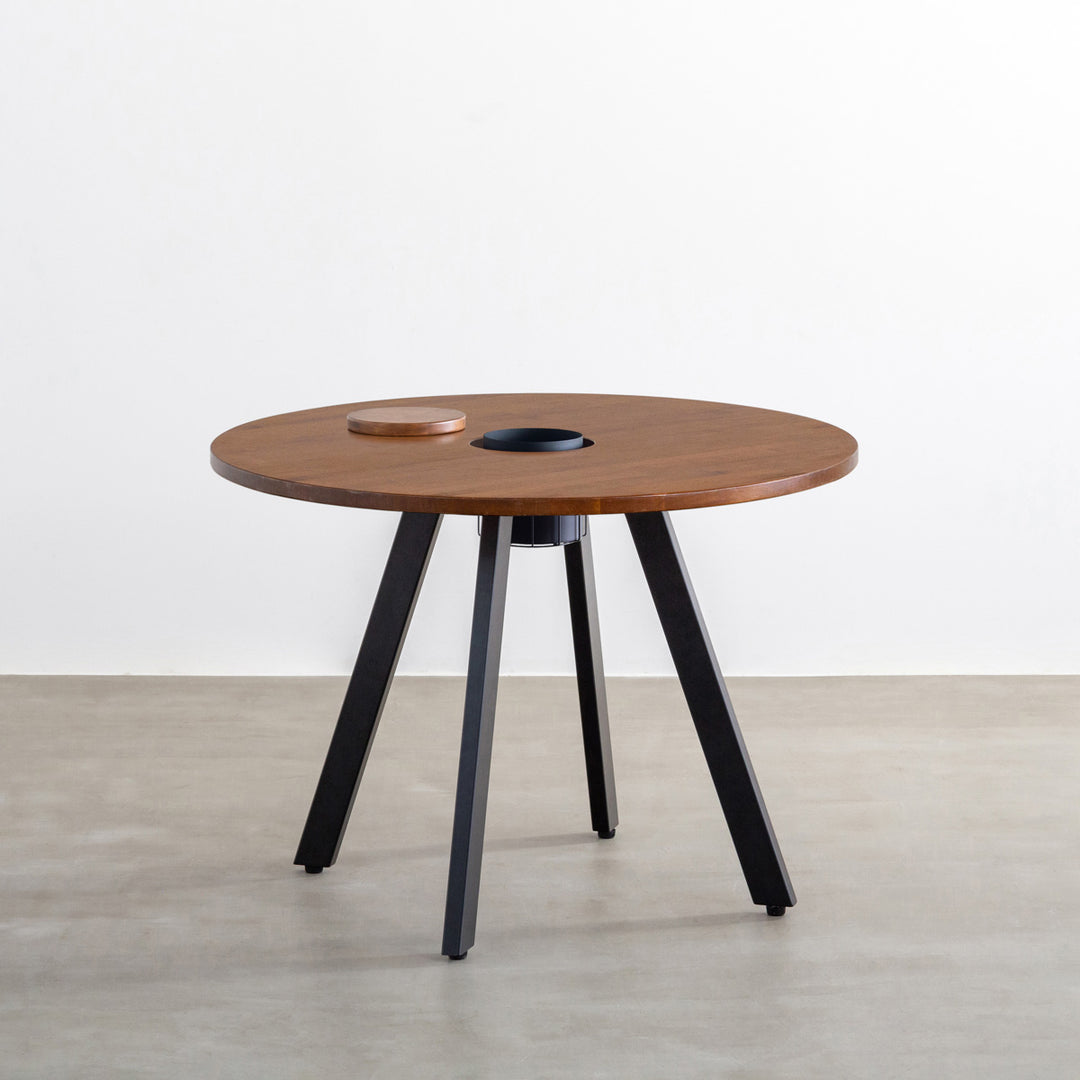 THE CAFE TABLE / ラバーウッド Black Steel 4pin × ラウンド φ81