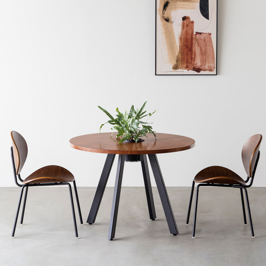 THE CAFE TABLE / ラバーウッド Black Steel 4pin × ラウンド φ81