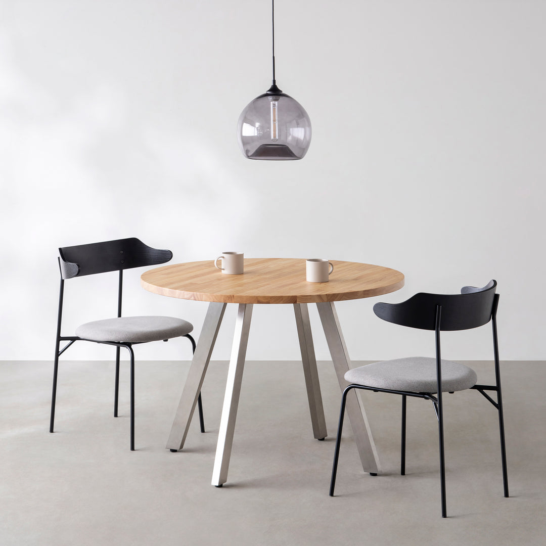 THE CAFE TABLE / ラバーウッド Stainless 4本脚 × ラウンド φ81 - 100