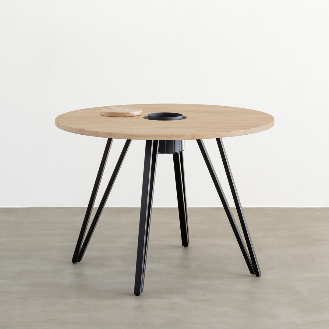 THE CAFE TABLE / ラバーウッド Black Steel トライアングル 4pin