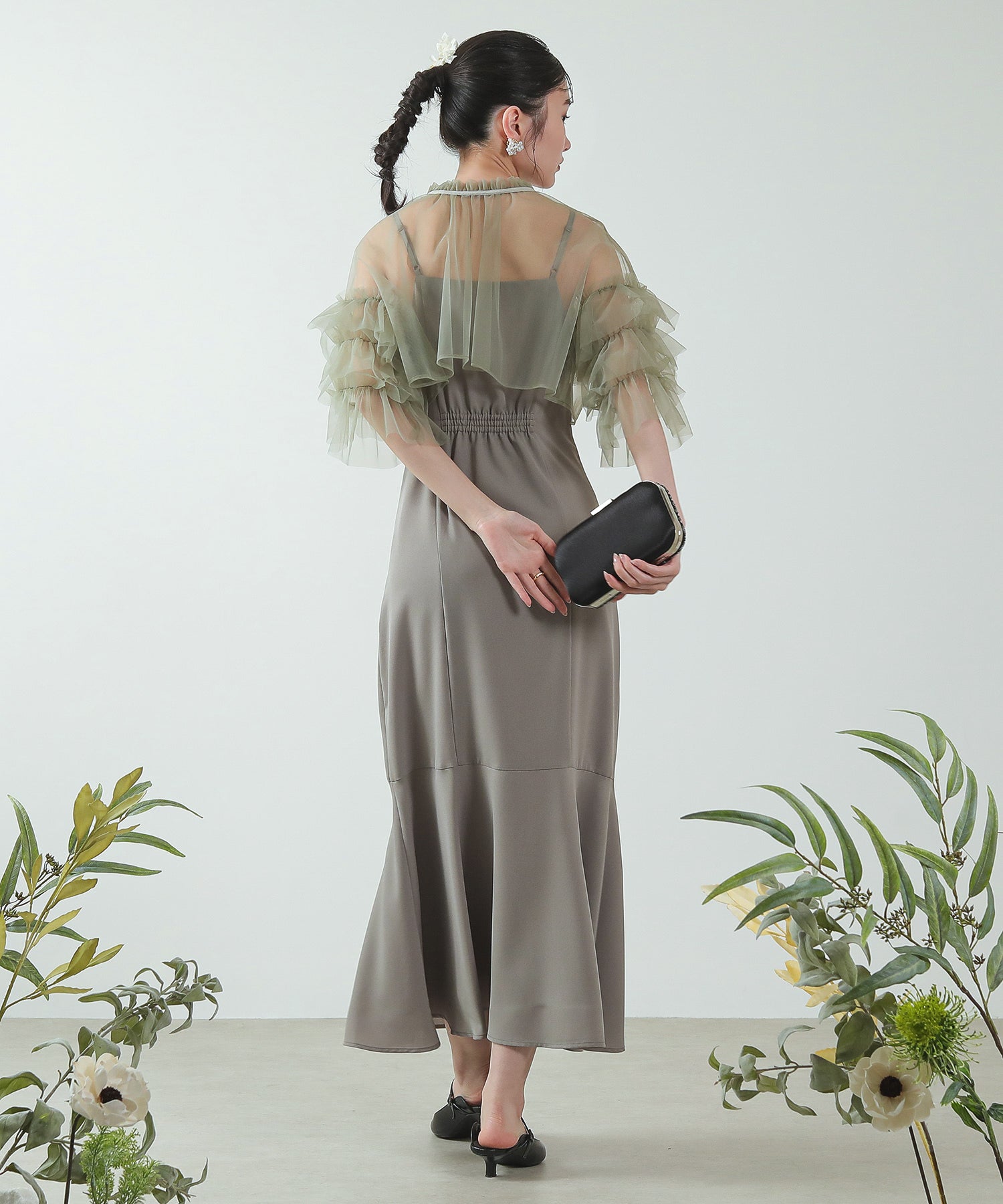 チュール ティアード ボレロ 3way キャミワンピース ドレス