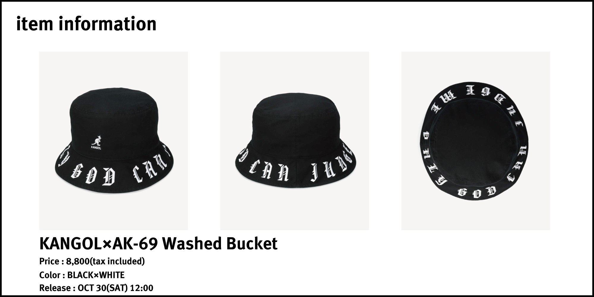 KANGOL×AK-69 Washed Bucket 第2弾