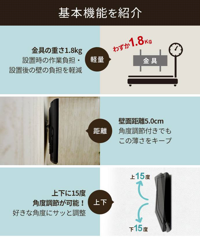 TVセッターチルト1 Mサイズ ナロープレートの購入はこちらから｜テレビ