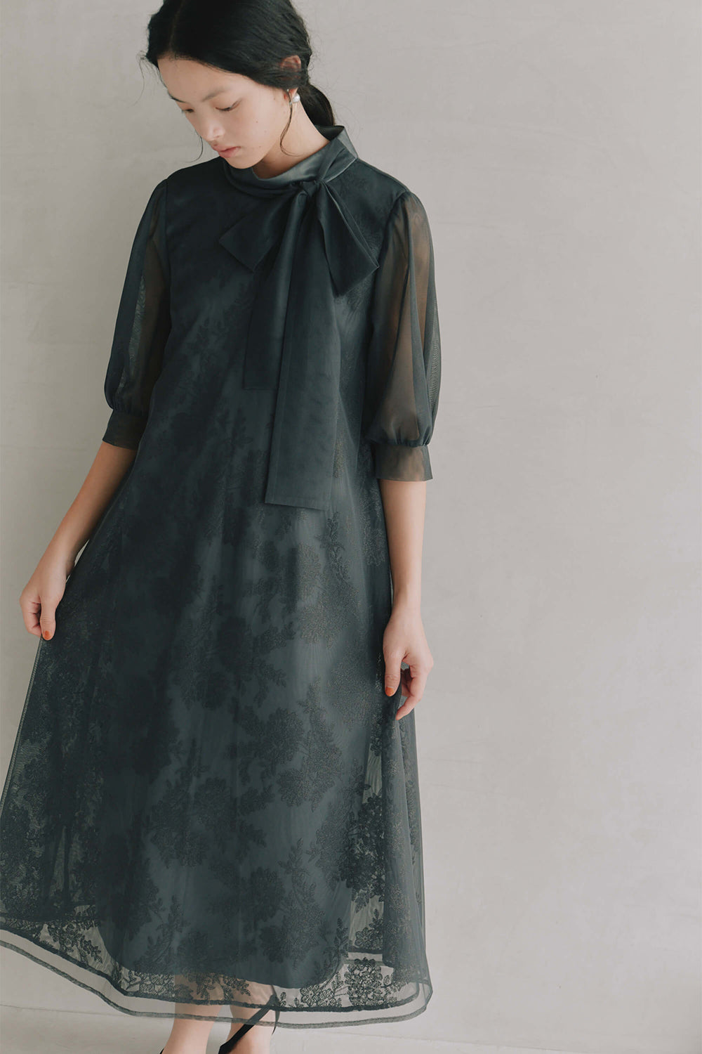 kaene公式オンラインストア チュールレースAラインドレス / 101099