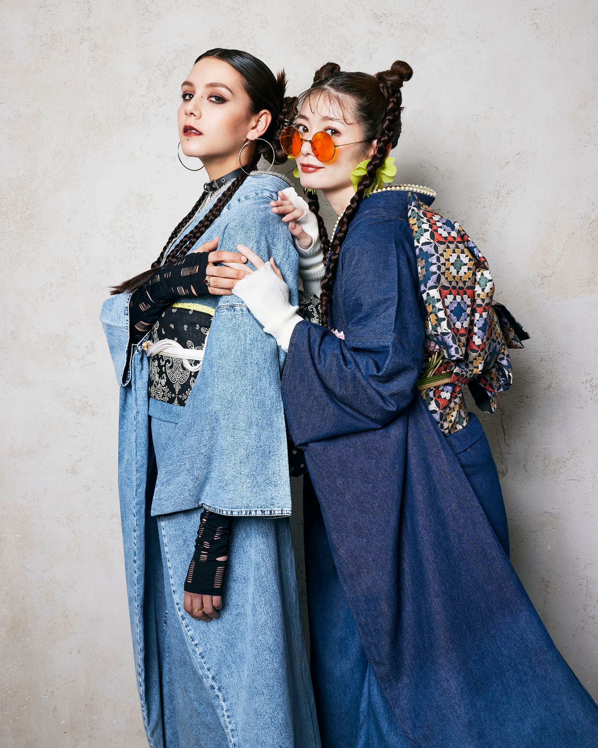 受注生産品】 ～夢幻～デニム振袖 ウォッシュドデニム 袋帯セット