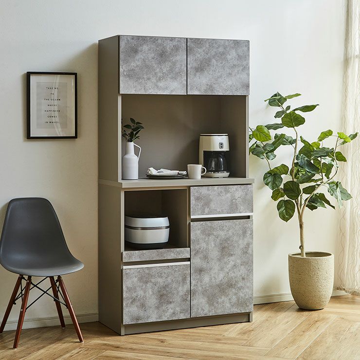 コストパフォーマンス当店No.1 食器棚 ナポリ 幅88.8cm ハイタイプ