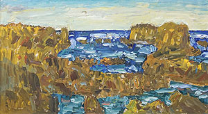 小林和作「海岸風景」油彩12号