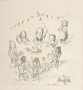 藤田嗣治「誕生日」版画 1964年