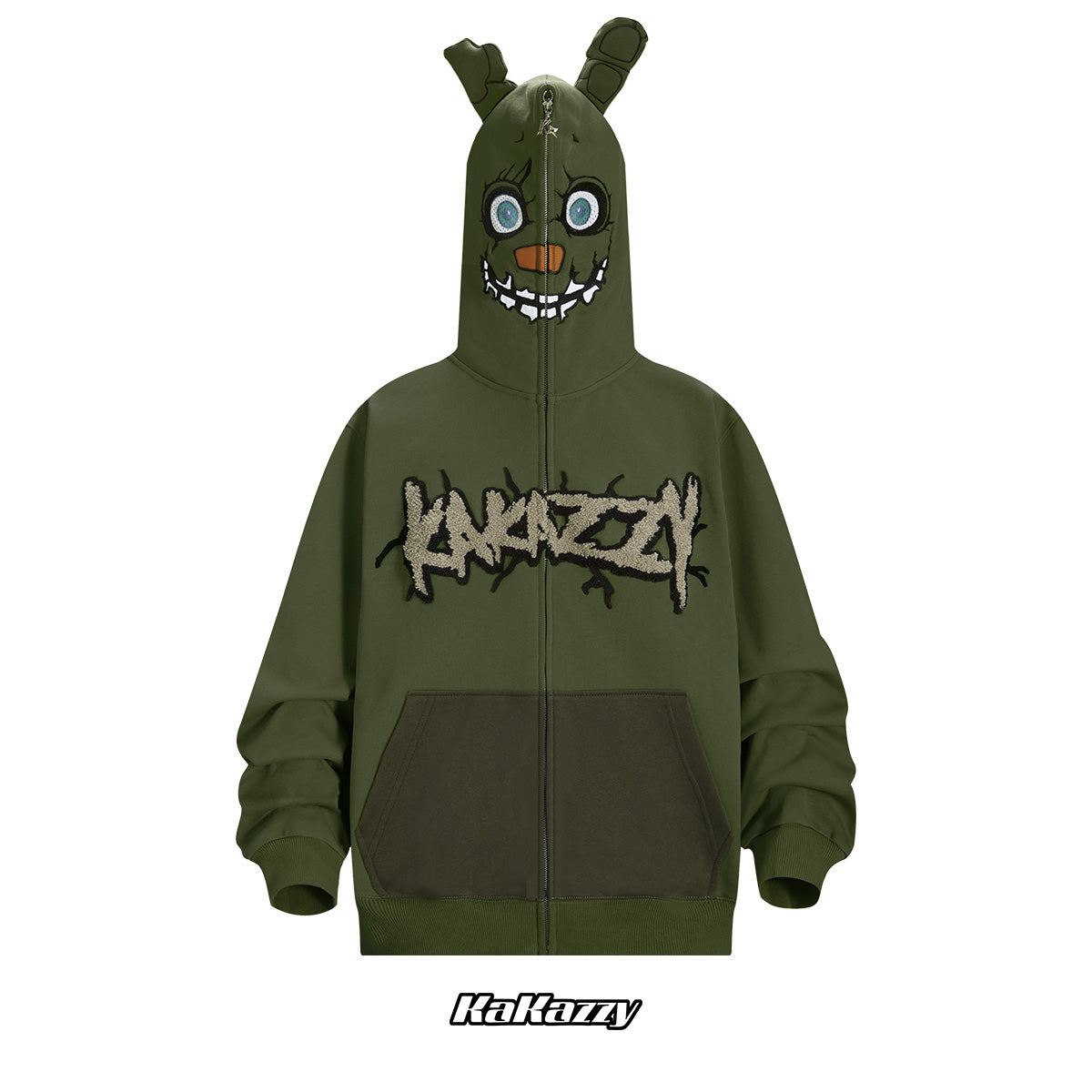 Kakazzy Full Zip Hoodie Green（Eyes Can See） – kakazzy