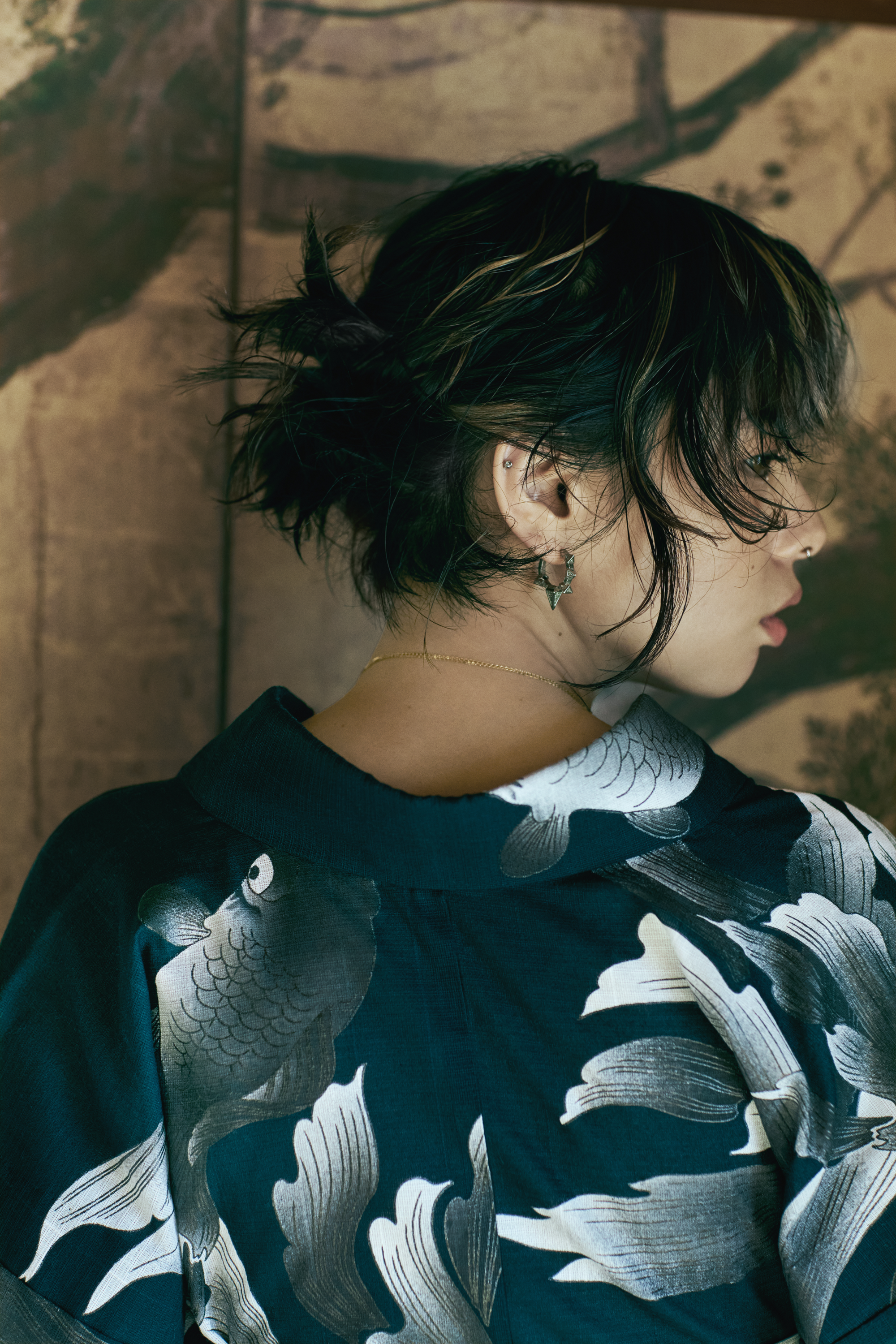 浴衣｜金魚 紺黒漆｜誉田屋源兵衛