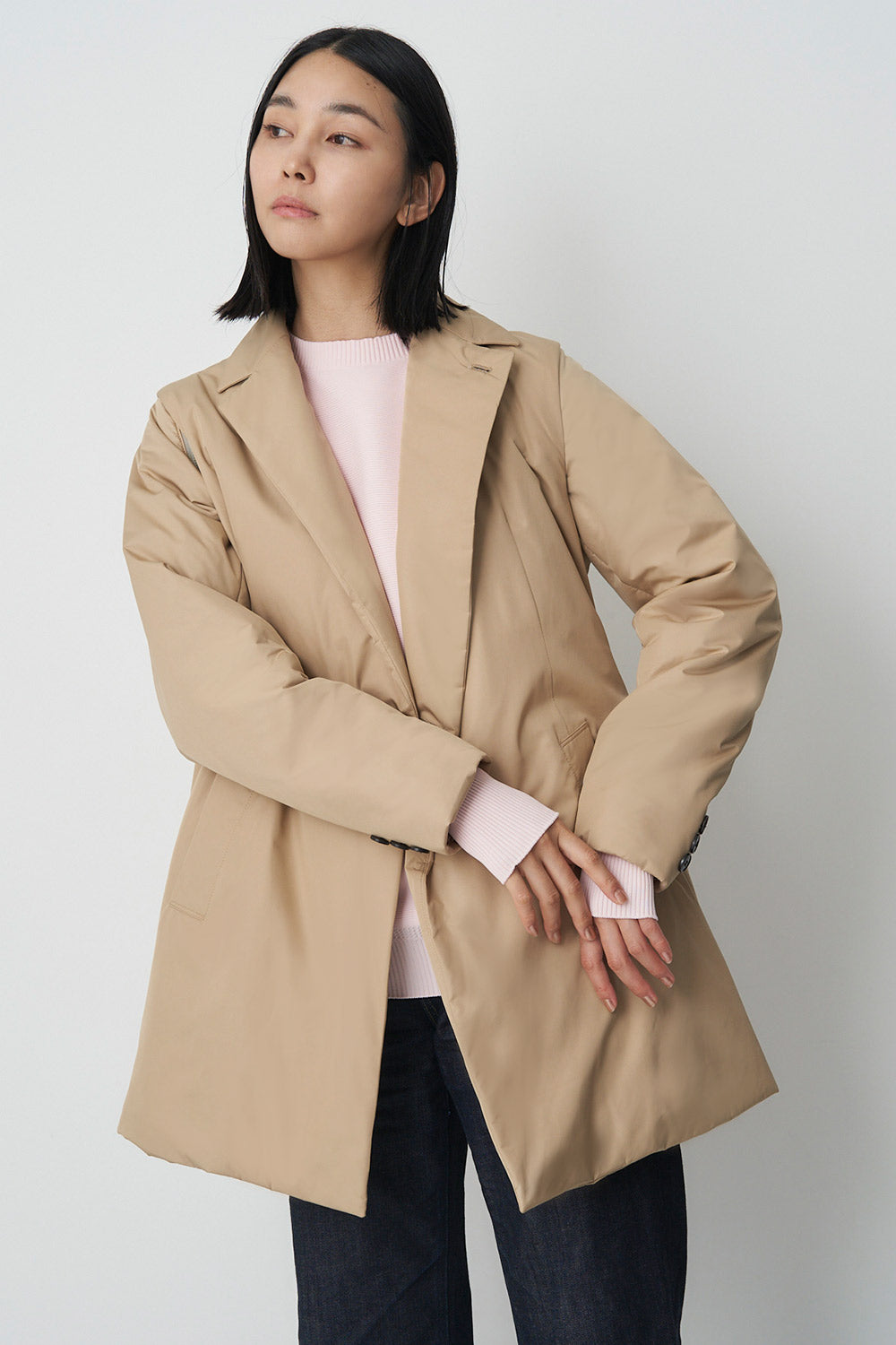 Collarless Trench-Women