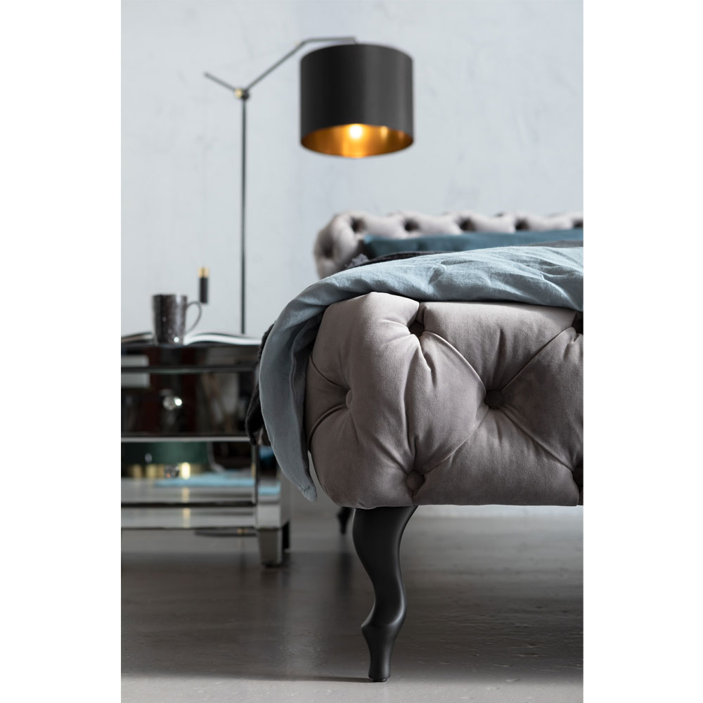 廃番】デザイア ベルベットシルバーグレイ ベッド 160x200cm