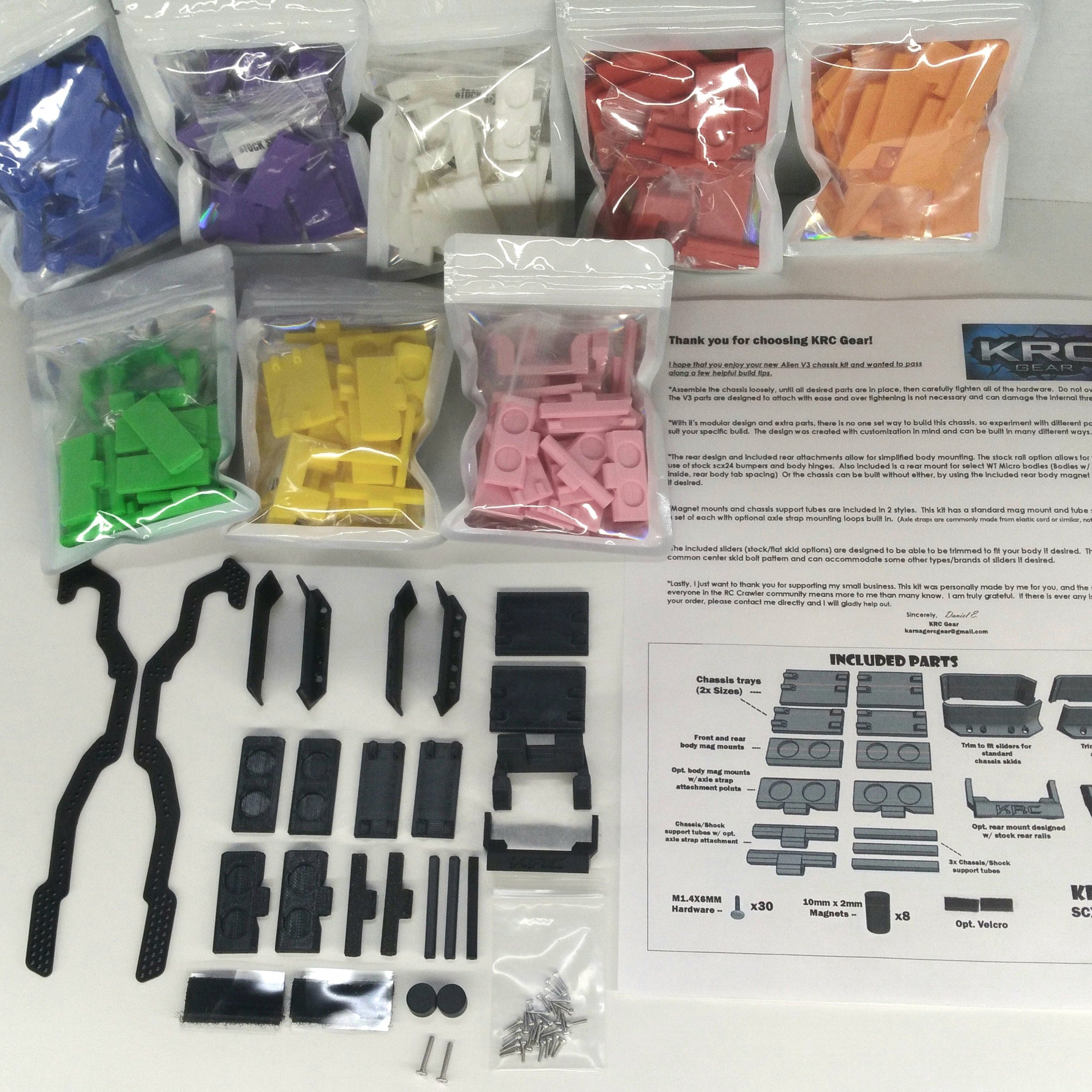 KRC Alien V3 BLACK Anodized Aluminum Chassis Kits for SCX24 - NEW