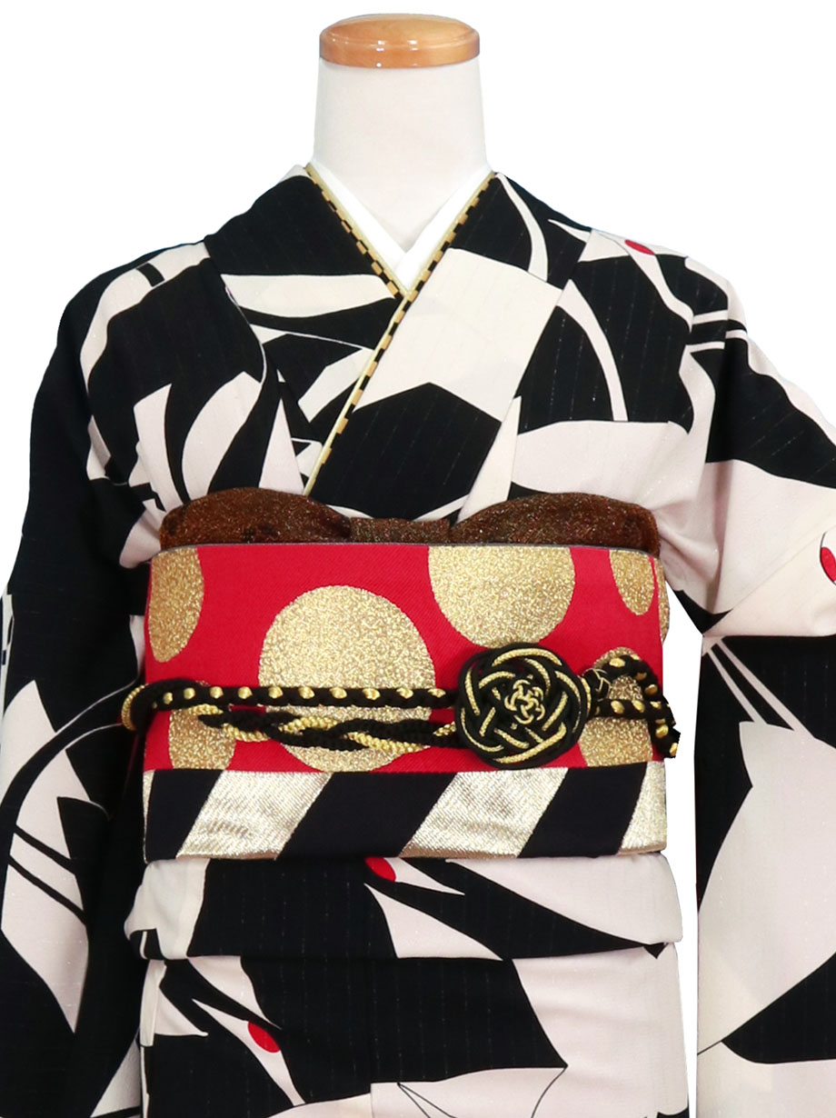 大正ロマンな鶴の振袖（ポリエステル）／標準サイズ | 宅配着物