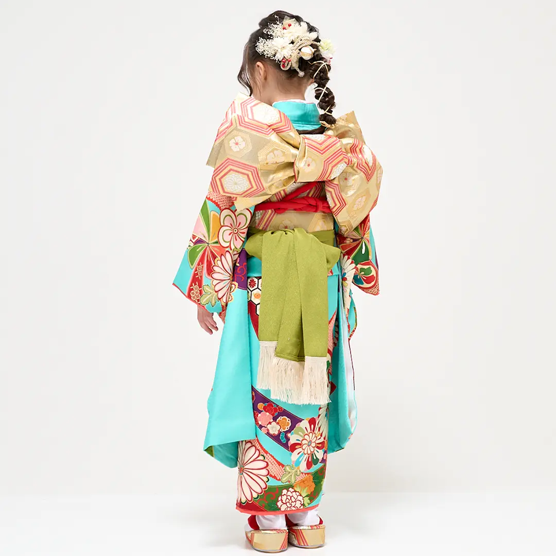 七五三着物レンタル／《LOWRYS FARM》レトロ熨斗の着物に亀甲帯