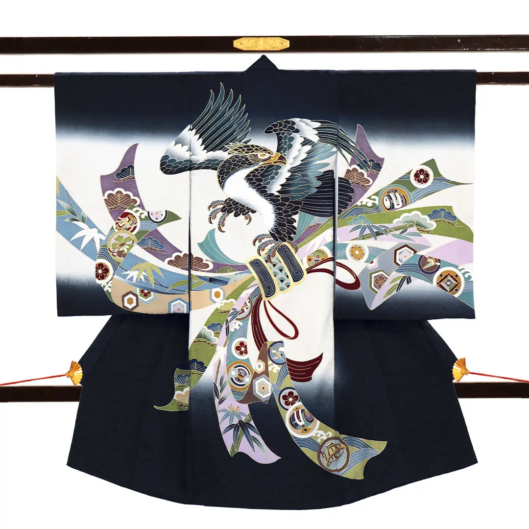 お宮参り　産着　祝い着　美品 初着 のしめ お宮参り 産着 女の子 日本製 WA-6058 桜/束熨斗 祝い着