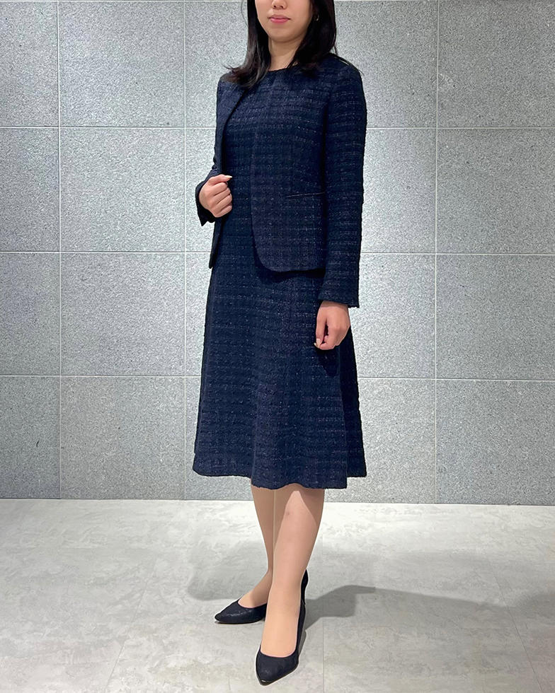 冬のネイビーツイードワンピース 吉祥寺店 熊谷真帆 | オーダースーツ