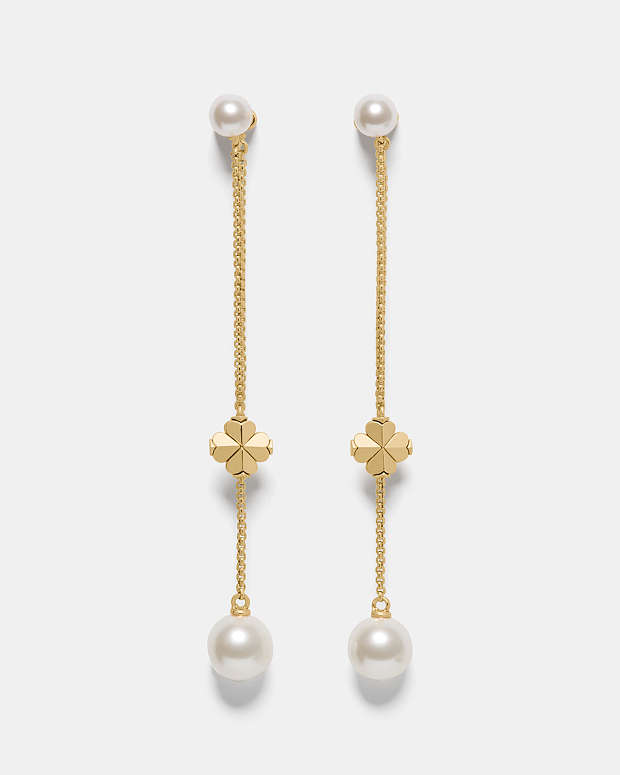 スペード フラワー パール チェーン リニア ピアス | ピアス | ケイト