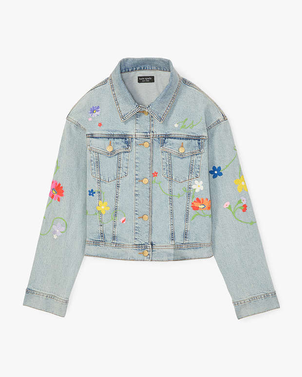 Floral Embroidered Denim Jacket | Kate Spade New York