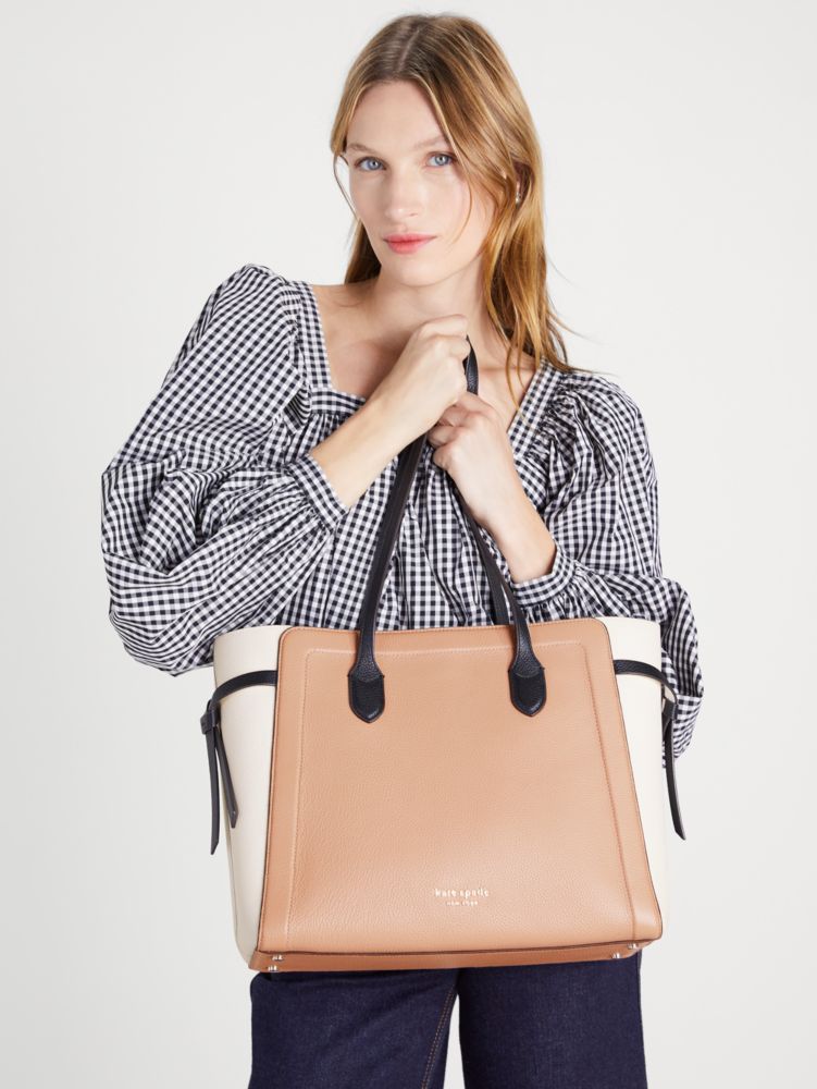 ノット カラーブロック ぺブル レザー ラージ トート | トートバッグ